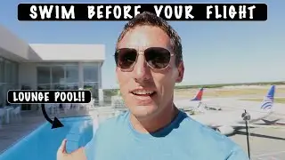 WE FOUND AN AIRPORT LOUNGE WITH A POOL (seriously?)