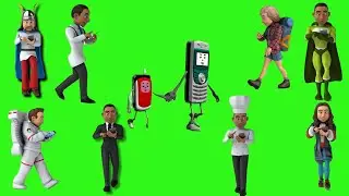 Green Screen Cartoon  Boy |Walking With mobile Phone📲🚶