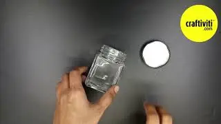 Craftiviti Clear Square Glass Jar with Black Cap