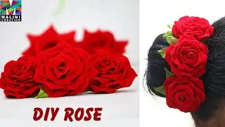 How to make cloth  rose flower U pin/ handmade rose flower tutorial / DIY rose