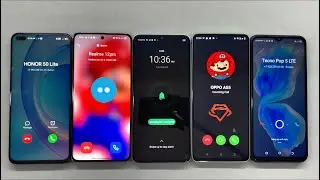 Honor 50L + Tecno 5LTE + Realme C67, 12P + Infinix H30i Incoming call Botim, GemSpace, Alarm Clock