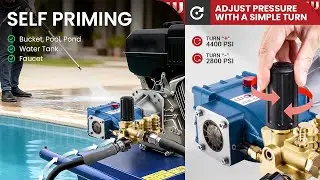 WOJET Triplex Plunger Pressure Washer Pump | 4400 PSI 4.0 GPM | Horizontal Replacement Pump