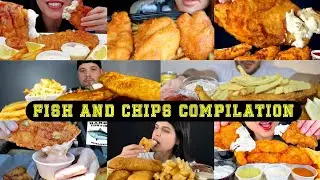 FISH AND CHIPS MUKBANG COMPILATION |ASMR EATING FISH AND CHIPS | CRISPY & CRUNCHY ASMR |