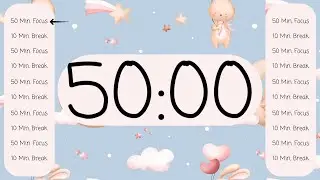⏳ 10-hour 50/10 Pomodoro Timer &ndash; Silent & Distraction-Free 🕒 | No Beeps, Just Focus