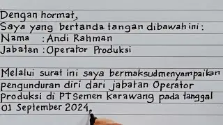 Contoh surat pengunduran diri kerja (terbaru 2024)