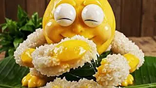 ASMR: Mango Rice Eating Cartoon🥭#shorts #veo3trending #ai