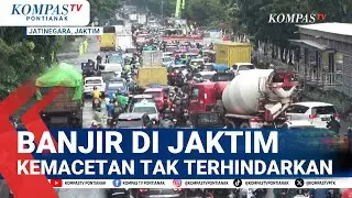 Banjir Rendam Ruas Jalan di Jaktim, Kemacetan Kendaraan Tak Terhindarkan