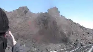 Falling lava rock