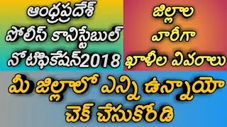 Ap police constable notification 2018|ap police constable vacancies district wise|district wise jobs