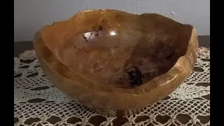 Handcrafted Oak Burl Wood Turned Bowl