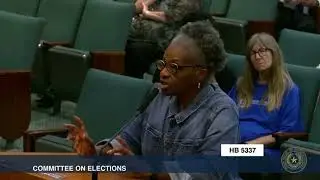 Jackie Autman, Houston Faith Votes Volunteer, testifies in opposition to HB 5337