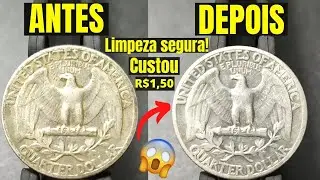 COMO LIMPAR MOEDA DE PRATA! APRENDA COMO LIMPAR MOEDA ANTIGA DE PRATA! Limpeza de moeda de prata!