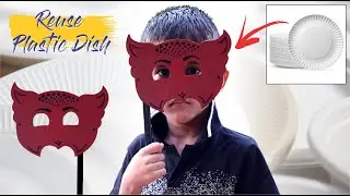 reuse plastic dish - mask - bat - best out of waste - fun toys - #crafts #tlm #reuseplastic