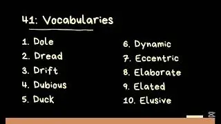 Lesson 41; English vocabulary (Ereyo)