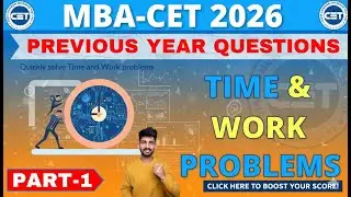Time and Work Problem for MBA CET 2026 | MBA-CET Previous Year Questions 2026