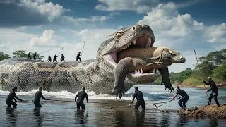 Fisherman Spots Python Attacking Komodo Dragon 🐍🦎 | Dramatic Rescue Caught on Camera!