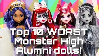 RANKING MY TOP 10 LEAST FAVORITE MONSTER HIGH ALUMNI DOLLS | Tier lists with Lizzie
