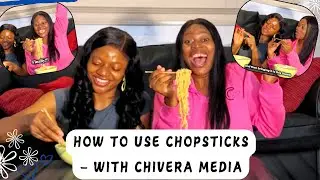 Teaching chivera media how to use chopsticks 😂