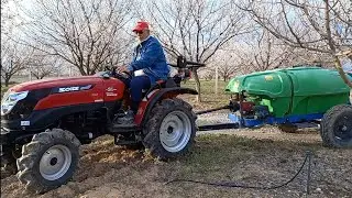 Solis Yanmar 26hp ile kayısı ilaçlama