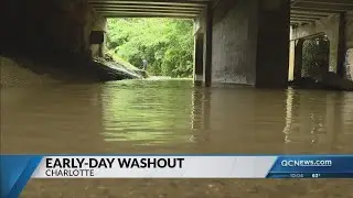 Residents react to flooding across Mecklenburg County Tuesday morning