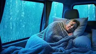 Rain Sounds for Sleep 🚗 Strong Car Rain Ambience for Fast & Peaceful Sleep