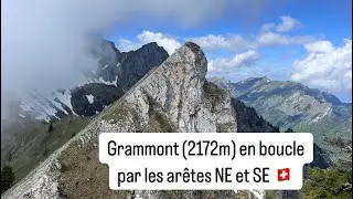 Randonn&eacute;e alpine T5, Le Grammont (2172m) en boucle par les ar&ecirc;tes NE et SE,Valais, Suisse,18-05-2025