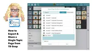 TD Snap: How to export a single topic page to share with a different MyTobiiDynavox account