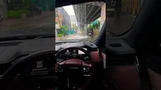 Range Rover drive through CITY WATERFALLS in Rain.  #rangerover #heavyrain