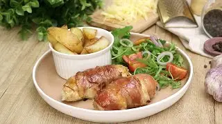 H&auml;hnchenbrust Rezept - H&auml;hnchenbrust gef&uuml;llt mit K&auml;se im Speckmantel / Schinkenspeck | GOLDSTEIG