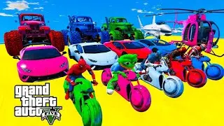 New stunt map challenges with cars, motorcycles, Trevor, and sharks.