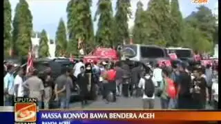 Ratusan Warga Konvoi Kibarkan Bendera Aceh Mirip Bendera GAM