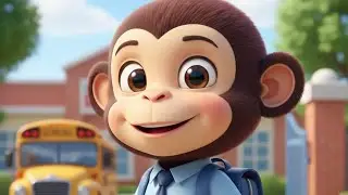 Monkey School Story 🐒🎒 | Cute Cartoon Monkey Goes to School | Kids Moral Story 