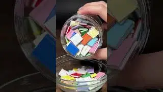Mini Notebooks Dropped Into Glass Bowl in Cinematic ASMR Scene
