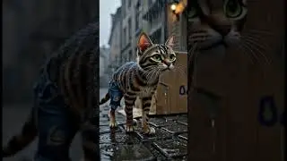 The Poor Cat and Mouse Are Mocked for Having No Umbrella#aishorts #cat #shortfeed