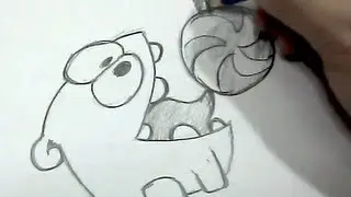 How to draw Cut the Rope Om nom 4