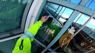 Rope access High-rise window cleaning by Climb work & Gttab- g&auml;vle tillkomstteknik ab Day 1 part 2