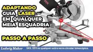 Como colocar guia laser serra circular meia esquadria telescópica skil adaptar