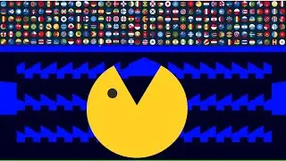 Survive From PacMan - Survival Marble Race | 211 Countries Elimination Marble Race in Algodoo EP 20