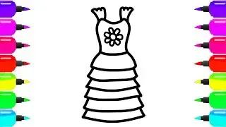 How to Draw a Dress Coloring Page - House Coloring Book