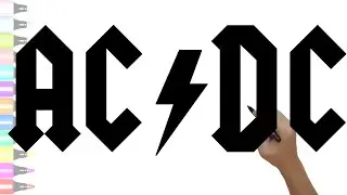 HOW TO DRAW AC/DC LOGO ⚡︎ DRAWING ICONIC LOGO OF FAMOUS ROCK BAND