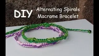 DIY Macrame Bracelet:  Alternating Double Spirals Pattern Tutorial