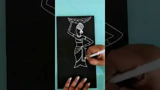 AFRICAN TRIBAL ART❣️😍👩&zwj;🎨pen and ink art #shorts #shortsvideo #art #penandink