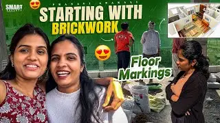 STARTING WITH BRICKWORK 🧱 😁FLOOR MARKINGS 😍🏠|| PRANAVI ANAKALI