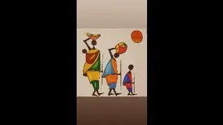 How to draw African Villegers Drawing | #abstractart #africanart #learntodraw
