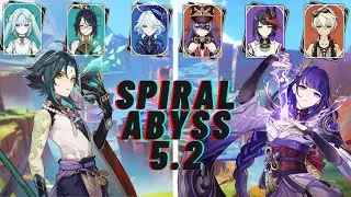 C0 Xiao Hypercarry C0 Furina & C3R1 Raiden Shogun Hypercarry | Spiral Abyss 5.2 | Genshin Impact