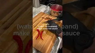 He makes the BEST cayenne hot sauce 🌶️ #cooking #hotsauce #homemade #recipe