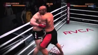 Фёдор Емельяненко и Рэнди Кутюр играют на X-BOX 360 друг против друга в EA Sport