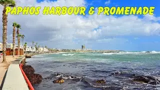 Paphos Harbour & Sea Front Walk on a Sunny Day