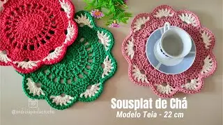 Mini Sousplat em Croch&ecirc; &ndash; Passo a Passo do Modelo Teia (Ch&aacute; e Caf&eacute;)