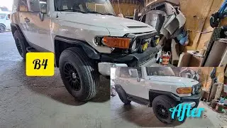 #TOYOTA #fj CRUISER  FRONT FINDER &BUMPER REPAIR #pdr #paint LESS #DENT REMOVAL
